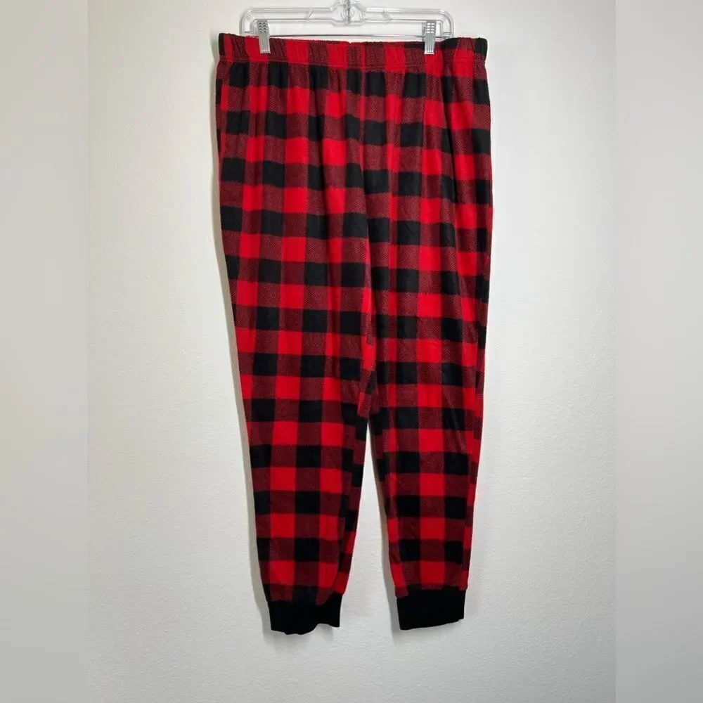 Holiday Time Scotch Plaid Flannel Jogger Pants Kids Size 16-18